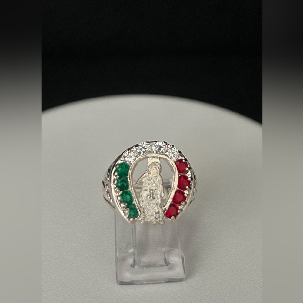 New men’s sterling silver 925 ring shoe horse &”santa muerte”.size 9